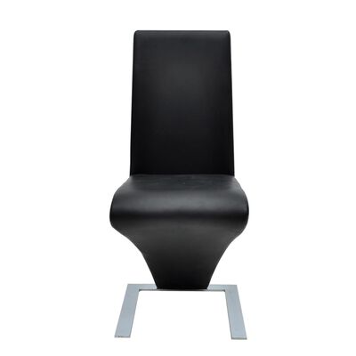 vidaXL Spisestoler 2 stk svart kunstig skinn