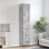 vidaXL Highboard betonggr&aring; 34,5x34x180 cm konstruert tre