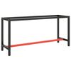 vidaXL Ramme til arbeidsbenk matt svart og r&oslash;d 170x50x79 cm metall
