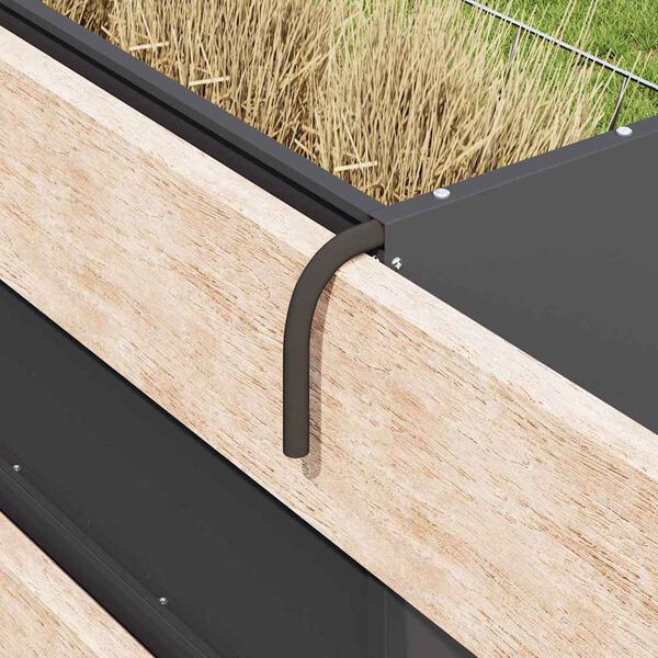 vidaXL Høyfôringsapparat Svart 71 x 33 x 70 cm Kaldvalsget Stål