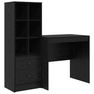 vidaXL Skrivebord Svart Eik 125,5 x 50 x 127 cm 2 stk.