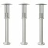 vidaXL Utend&oslash;rs gulvlamper 3 stk s&oslash;lv 60 cm rustfritt st&aring;l