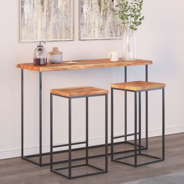 vidaXL Vegghylle 140x40x2,5 cm rektangulær heltre akasie naturlig kant