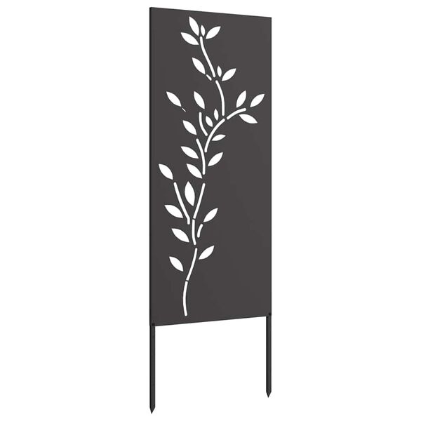vidaXL Hageprivat skjerm Blomster Svart 50 x 140 cm Kaldvalsest&aring;l