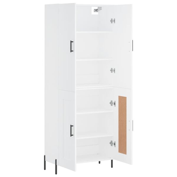 vidaXL Highboard hvit 69,5x34x180 cm konstruert tre