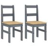 vidaXL Spisestoler 2 stk PANAMA gr&aring; 40x46x90 cm heltre furu