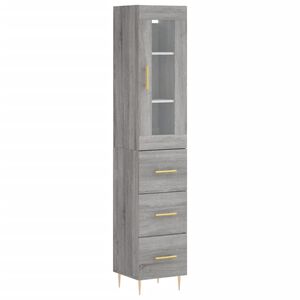 vidaXL Highboard gr&aring; sonoma 34,5x34x180 cm konstruert tre