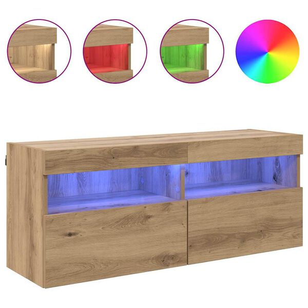 vidaXL TV Veggskap Artisan Eik 100 x 30 x 40 cm Konstruert tre