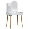 vidaXL Sminkebordsett FAUSKE 3 stk. Hvit 76 x 50 x 143 cm