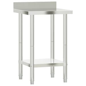 vidaXL Kj&oslash;kkenbenk med bakplate 55x55x93 rustfritt st&aring;l