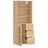 vidaXL Highboard sonoma eik 69,5x34x180 cm konstruert tre