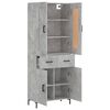 vidaXL Highboard betonggrå 69,5x34x180 cm konstruert tre
