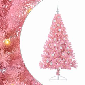 vidaXL Kunstig Forh&aring;ndsopplyst Juletre med 150 LED Rosa 150 cm PVC