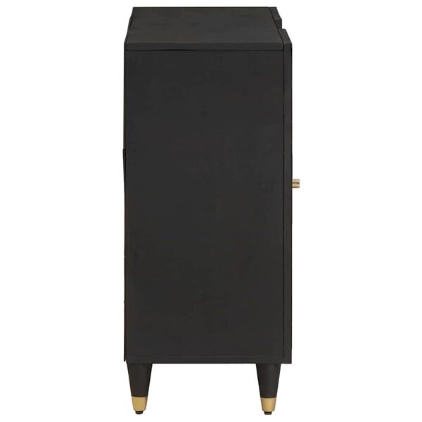 vidaXL Serviesskap med hylle Svart 90 x 33 x 75 cm Massiv mango tre