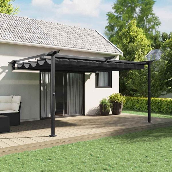vidaXL Paviljong Antrasitt 400 x 300 x 200 cm Polyester