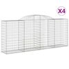 vidaXL Gabionkurver buede 4 stk 300x50x120/140 cm galvanisert jern