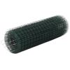 vidaXL Tr&aring;dgjerde kylling st&aring;l med PVC-belegg 25x0,5 m gr&oslash;nn