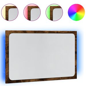 vidaXL Baderomsspeil med LED sonoma eik 60x8,5x38 cm konstruert tre