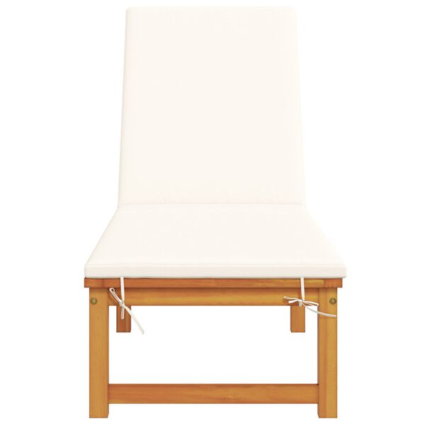 vidaXL Solstol med pute Brun 53 x 202 x 89cm Massivt akasietre