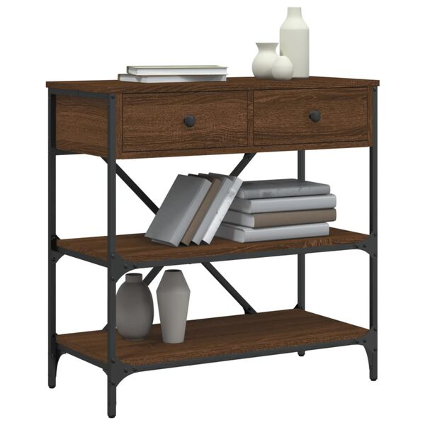 vidaXL Konsollbord brun eik 75x34,5x75 cm konstruert tre