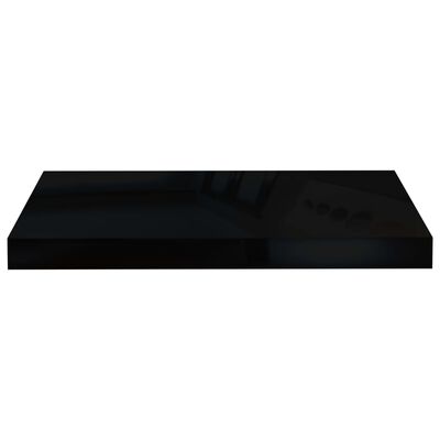 vidaXL Flytende vegghylle høyglans svart 50x23x3,8 cm MDF