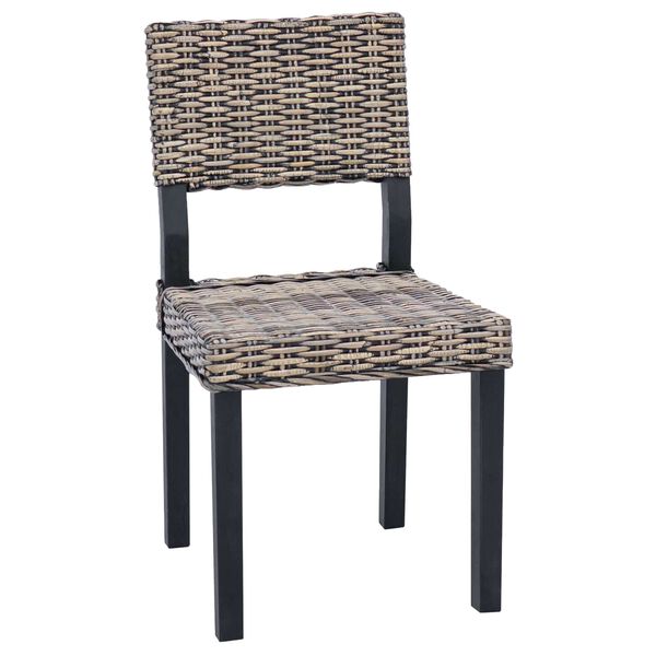 vidaXL Spisestuestol 2 pcs Svartvask 46 x 55 x 84 cm Kubu Rattan