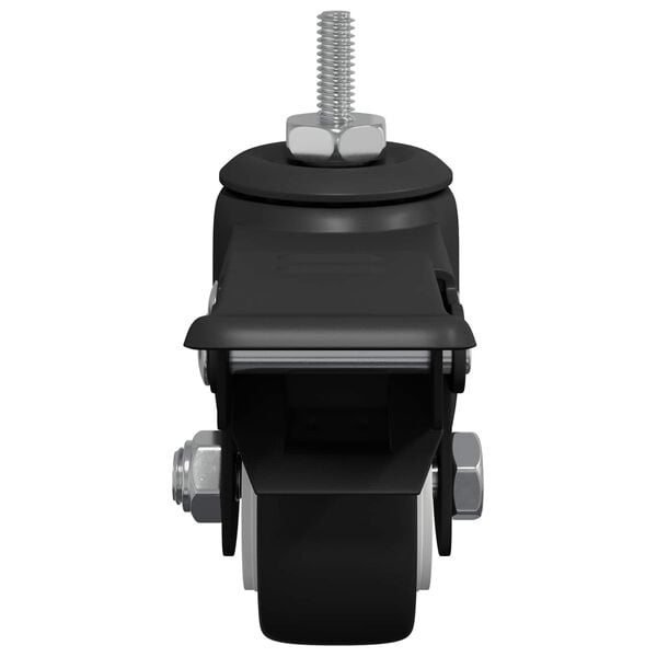 vidaXL Hjul 2 pcs Svart M6 x 1.5 mm Jern og nylon