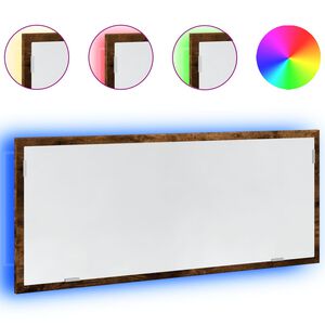 vidaXL Baderomsspeil med LED r&oslash;kt eik 100x8,5x37 cm konstruert tre