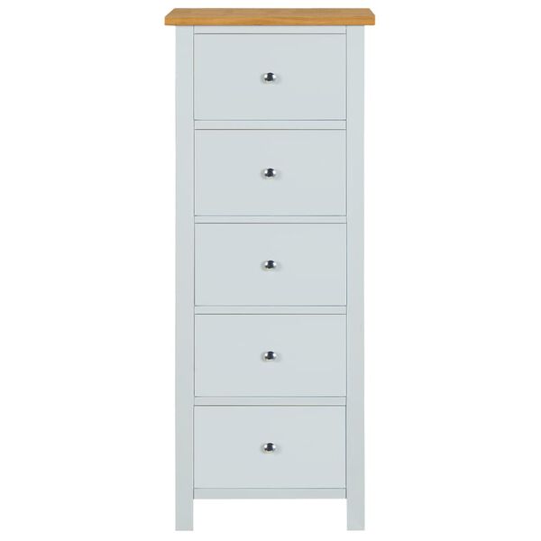 vidaXL H&oslash;y kommode 45x32x115 cm heltre eik