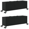 vidaXL Plantekasser med hjul 2 stk svart 107x32x38 cm polyrotting