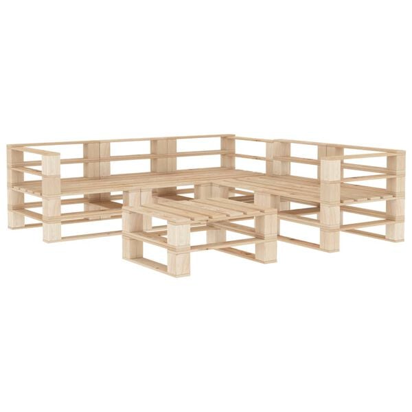 vidaXL Hagem&oslash;belsett 6 stk paller tre