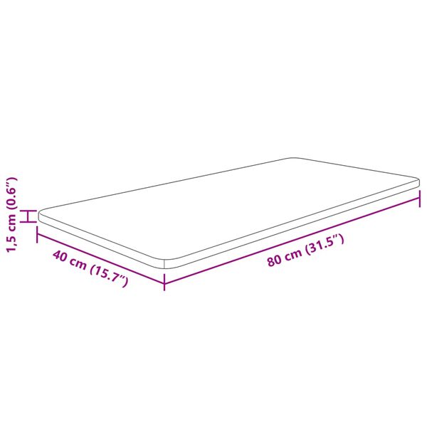vidaXL Benkeplate til bad m&oslash;rkebrun 80x40x1,5 cm behandlet heltre