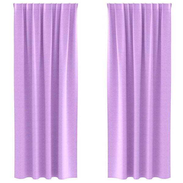 vidaXL Mørkleggende Gardiner med Ringer 2 pcs Lilla 260 x 140 cm