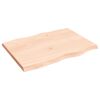 vidaXL Bordplate 80x60x(2-4) cm ubehandlet heltre eik naturlig kant
