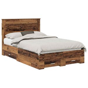 vidaXL Sengestamme med skuff Gammelt tre 120 x 190 cm Konstruert tre