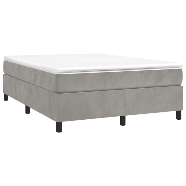 vidaXL Boxspring-sengeramme lysegrå 135x190 cm Double fløyel