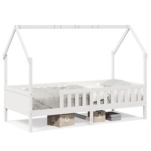 vidaXL Barnesengeramme hvit 90x190 cm heltre furu