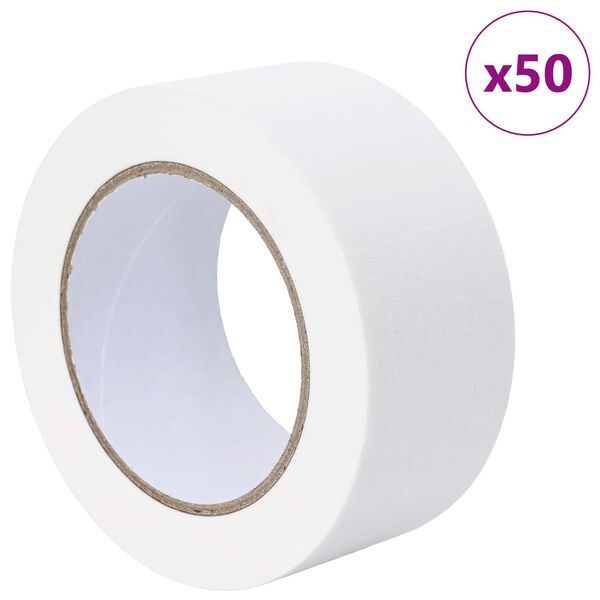 vidaXL Maler Maskeringstape 50 pcs Hvit 50mm x 50m Papir