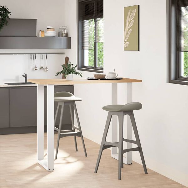 vidaXL Barbordben U-formet 2 stk hvit 60 x (110-111) cm st&aring;l