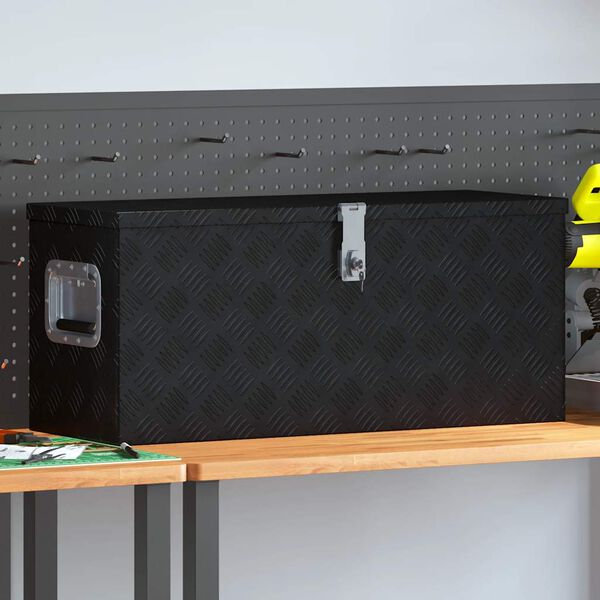 vidaXL Aluminiumsboks 70x24x42 cm trapesformet sølv