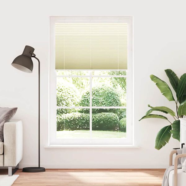 vidaXL Pliss&eacute;gardin krem 115x200 cm Stoffbredde 114,4 cm Polyester