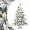 vidaXL Kunstig sammensatt juletre med 150 LED Hvit 150 cm PVC og st&aring;l