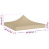 vidaXL Teltduk for festtelt 2x2 m beige 270 g/m&sup2;