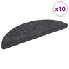 vidaXL Trappematter selvklebende 10 stk 56x17x3 cm m&oslash;rkegr&aring; halvrund