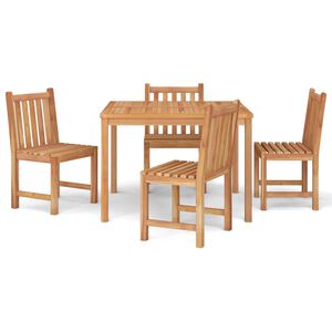 vidaXL Hagespisegruppe 5 deler heltre teak