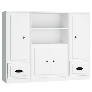 vidaXL Highboards 3 stk hvit konstruert tre