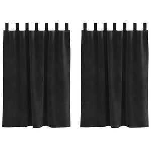 vidaXL Blendingsgardiner 2 pcs Svart 140 x 140 cm Fl&oslash;yel