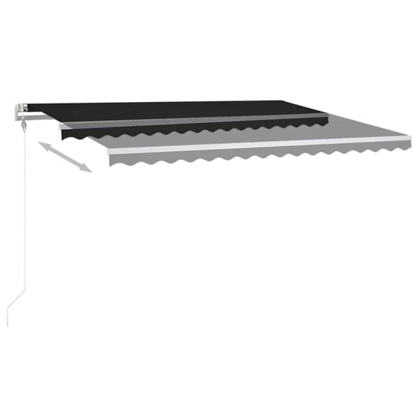 vidaXL Automatisk markise med vindsensor og LED 450x350 cm antrasitt