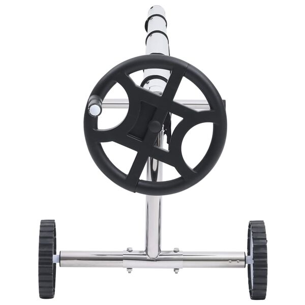 vidaXL Oppruller til bassengtrekk med base i rustfritt st&aring;l