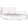 vidaXL Sengeramme i metall uten madrass med fotgavl svart 160x200 cm